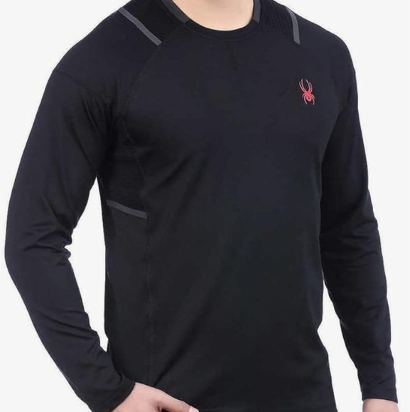 Spyder Men's Athletic Techwear Long Sleeve Black Microfleece Shirt Size Large - Picture 10 of 11
